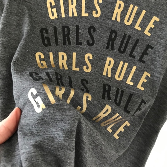 Old Navy Active gray gold Girls Rule Tee shoulder cutouts Girls Size 10 /12 - Picture 3 of 13